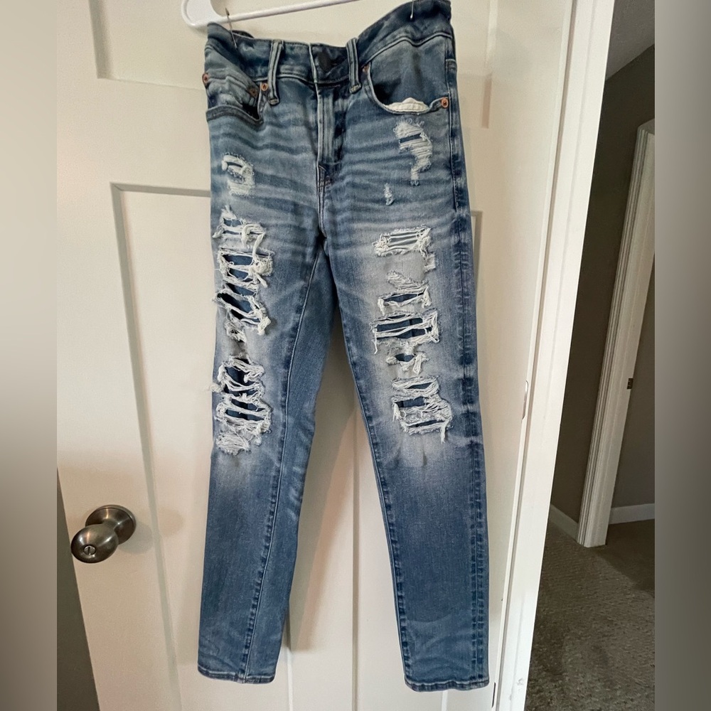 American Eagle Distressed Blue Jeans for Men Airflex 360